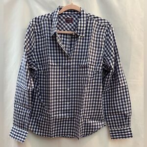 Untuckit Belleza Long Sleeve Button Down Shirt Blue Checkered